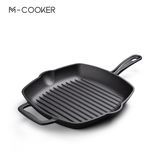 Wholesale Steak Frying Pan Cast Iron Pot Kitchen Cookware Induction Pre-Seasoned Square 11 Inch Cast Iron Griddle Grill Pan
