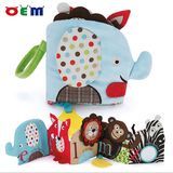 OEM Animal Shape Baby Cloth Book with Teether