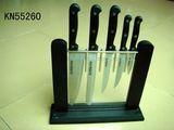 5 Pcs Knife Set in A Wood and Acrylic Block (KN55260)