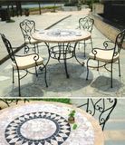 Outdoor Marble Mosaic Dining Table Sets
