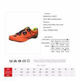 Santic Men′s Cycling Road Orange Shoes Carbon Light Breathable Annular Alignment Size 6.9-9.5 Size39-45 S12021