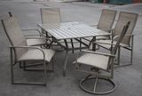 Self-Designed Outdoor Furniture Kd Steel Sling Swivel Dining Chair