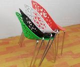 Modern Design Stackable Plastic Cafe Chair with Metal Legs for Cafe Shop Furniture