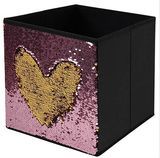 Most Fashion New Shine Sequin Decoration Storage Box Bin Cube Toy Organizer