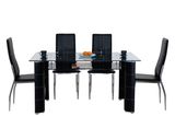 Txj International Industrial Co., Ltd. Metal Glass Dining Table (TC-216B)