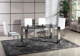 Txj International Industrial Co., Ltd. Metal Glass Dining Table (TC-216B)
