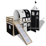 Solid Pine Wood Kids Castle Bunk Bed