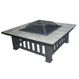 Square Steel Fireplace with Ceramic Tiles (DS103)