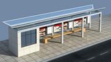 Jiangsu Baiyao International Scutcheon Technology Co., Ltd Outdoor Furniture Bus Stop Shelter with Ad Board with Light Box