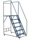 Nanjing Aivis Automatic Storage Logistics Equipment Co., Ltd Warehouse Movable Heavy Load Duty Step Platform Ladder Rolling Stairs with Guard Rail