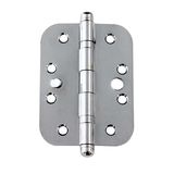 Ball Head Stainless Steel Hinge with 2 Ball Bearing, Safe Lock, Satin Chromed, Round Angle