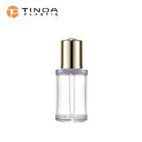 Tinda (Guangzhou ) Plastic Enterprise 30ml Pump Dropper Bottle Serum Bottle Cosmetic Packaging Transparent Empty Plastic Screen Printing Pet Lotion Containers