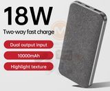 PU Leather Fabric 10000mAh Pd18W Wireless Power Bank with 10W Fast Wireless Charging