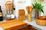 Kitchen Room Bamboo Chopping Board, Knife Block, Bowl, Stirring Spatula for Kitchen Gadget