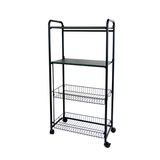 Bathroom Storage Shelf Rack Home Storage Toy Retractable Shtorage Shelf with 4 Rotating Wheels Easy to Move
