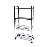 Bathroom Storage Shelf Rack Home Storage Toy Retractable Shtorage Shelf with 4 Rotating Wheels Easy to Move