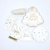 Customize Shape Christmas Paper Plate Paper Cup Napkin Disposable Cutlery Set Birthday Party Decoration Disposable Tableware