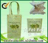 4 Grid Printed Drink and Food Grocery Reusable PP Nonwoven Wine Bag