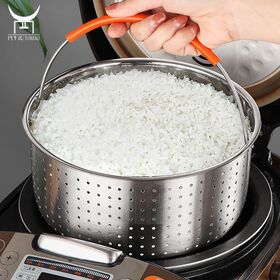 304 Stainless steel food steamer basket with silicon handle prssure rice cooker steam basket kitchen strainer colander