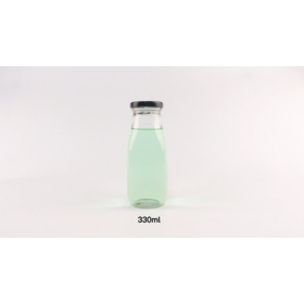 Wholesale 300ml 10oz clear glass bottle for juice milk coffee kombucha tea