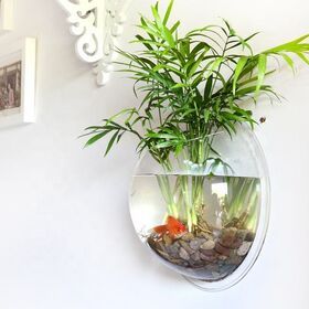 Huge Tree Shape Round Flower Box Aquarium Tank Fish Acrylic Wall Mounted Flower and Fish Tank
