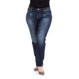 Plus Size Women High Waist Straight-Leg Jeans