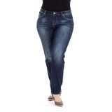 Plus Size Women High Waist Straight-Leg Jeans