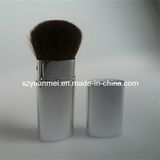 Retractable Powder Brush with White Aluminum Handle (YMF210)