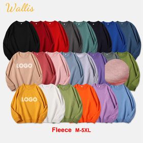 Wholesale Winter Pull Over Jacket Custom Embroidery Unisex Crew Neck Pullover Adult Fleece No Hooded Sweatshirt Womens