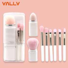 wholesale portable brushes sponge 8 pcs in 1 mini travel makeup brush set Retractable Lip Foundation Blending Powder  brushPopular