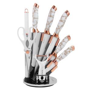 Marble Handle Non Stick Stainess Steel Chef Knives Set Cooking Tool