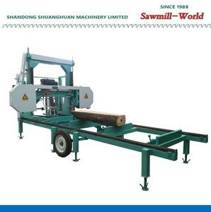 Forest Farm Site and Other Places Without Power Can Be Used Portable Horizontal Band Saw Machine Bandsaw Sawmill