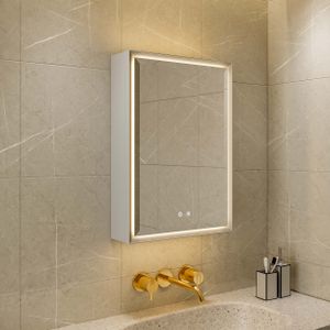 Manufacturers Wall Mounted Adjustable Shelves Vanity Led With Light Up Smart Anti Fog Modern Bathroom Mirror Cabinet 500 X 700