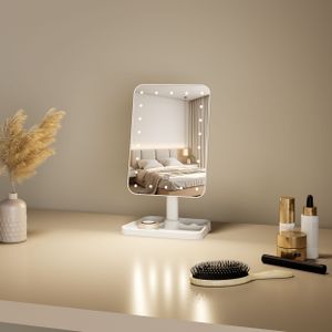 Custom Logo Wholesale Rechargeable Portable Adjustable Led Lighted Mirror Lights Rechargeable Table Makeup Vanity With Mirror
