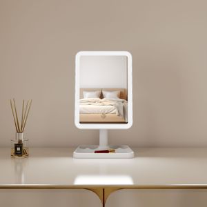 Smart Adjustable Make Up Supplier Portable Cosmetic Rechargeable Table Vanity Led Up Professional Makeup Mirror With Lights