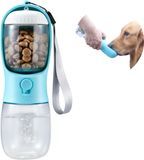 Dog Water Bottle with Food Container, Travel Puppy Water Bowl, Portable Pet Dispenser