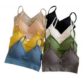 Wholesale Sport OEM Customized Adult Back Cross Fitness Backless Padded Seamless Sports Bra Top Women Running Gym Yoga Tops Bra