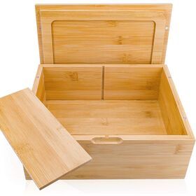 Kitchen Products Office Supplies or Bathroom Cosmetics Tall Bamboo Drawer Stackable Storage Box