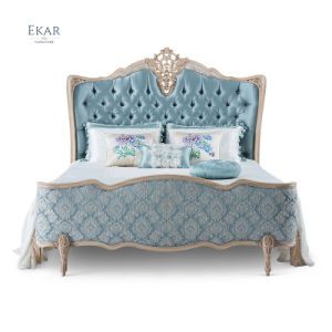 French Solid Wood Carving Decoration Bedroom Furniture Bed