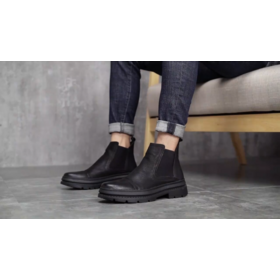Classic Men's Cow Leather Boots Thermal Suede Winter Boots Plus Size EU47 Fashion Chelsea Boots