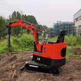 Simple Operation 1 Ton Mini Excavator Machine with Rotary Auger for Drilling