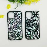 Case Mimi Real Conch Shell with Foil Epoxy Resin TPU Frame PC Back Phone Case Cover for iPhone