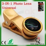 Universal Clip 3 in 1 Lens Kit for All Mobile Phones Fisheye+Wide Angle+Macro