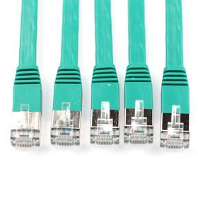 FTP Network Slim Flat Patch Cable CAT6A CAT7 Bulk packing 0.3m shield 32AWG cat6 Cat6a cat7 Ethernet Flat Patch Cord CablePopular