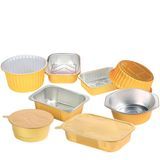 Party Colored Aluminum Food Tray Cake Cup Dessert Shop Foil Container Hotel Restaurants Disposable Pie Foil Container