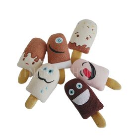 Unique Squeaky Stuffed Soft ice-cream stick cute Plush Dog Toy