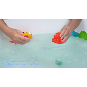 Bulk Child Rubber Toy Toddler Baby Bathtub Water Squirter Bathroom Time Shower Toy Set Terrestrial Creatures Bath Toy