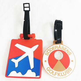 custom Wholesale 3D Name logo Soft Rubber Travel baggage bag/handbag Tags with Plastic BucklePopular