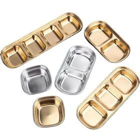Stainless Steel 304 Korean Soy Spices Plates Seasoning Bowl Bulk Sauce Tray Small Dish