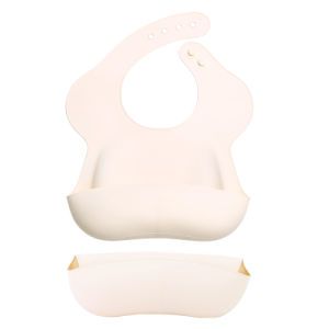 Baby Bib Silicone Scoop Bib Rubber Bib with Catcher Funny Silicone Bibs Big to Catch Food